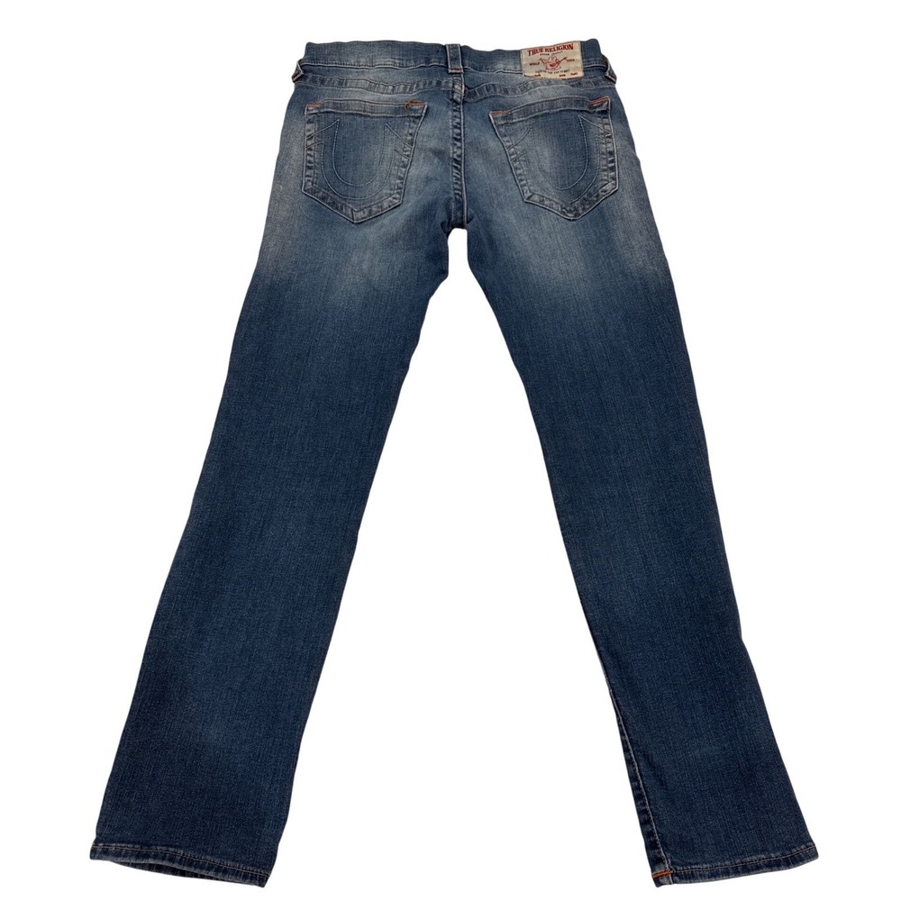 True Religion Rocco Relaxed Skinny Mens Jeans Blue Wash Size 32x30 - Picture 2 of 9